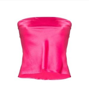 COPY - Reformation strapless silk top - Pink